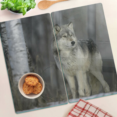 Tábua para cozinha Um lobo em um cenário de floresta
