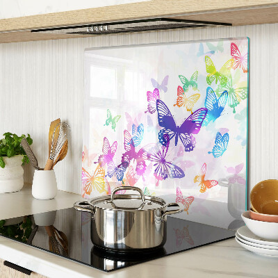 Tábua para cozinha Um motivo de borboletas coloridas voando para longe