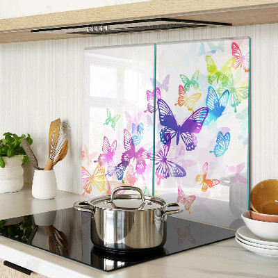 Tábua para cozinha Um motivo de borboletas coloridas voando para longe