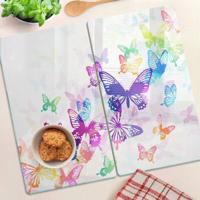 Tábua para cozinha Um motivo de borboletas coloridas voando para longe