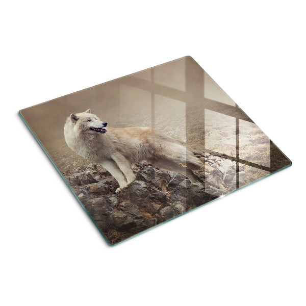 Tábua para corte Lobo em uma montanha rochosa