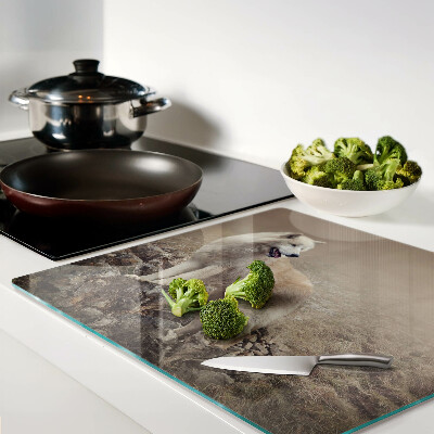 Tábua para corte Lobo em uma montanha rochosa