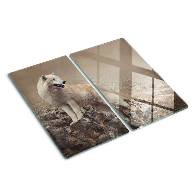 Tábua para corte Lobo em uma montanha rochosa