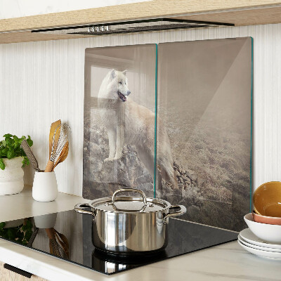 Tábua para corte Lobo em uma montanha rochosa