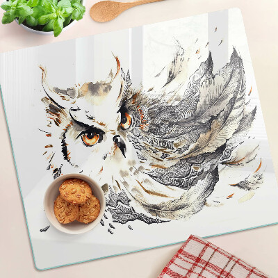 Tábua para cozinha Coruja com penas