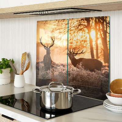 Tábua para cozinha Veados na floresta ao pôr do sol