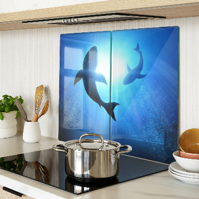 Tábua para corte Tubarões em luz subaquática