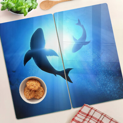 Tábua para corte Tubarões em luz subaquática