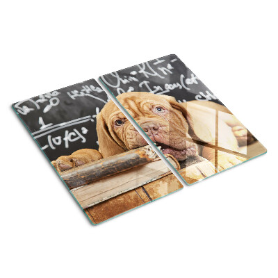 Tábua para cozinha Cachorro com livros e um quadro negro