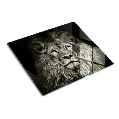 Tábua para cozinha Leão em preto e branco