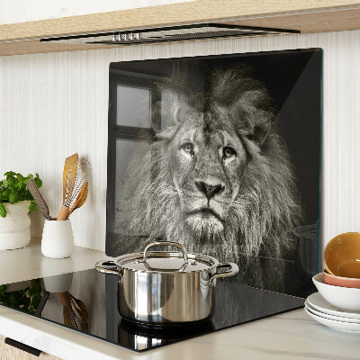 Tábua para cozinha Leão em preto e branco