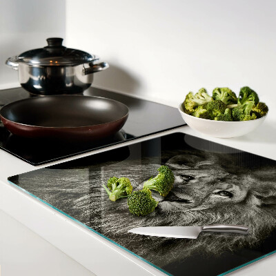 Tábua para cozinha Leão em preto e branco