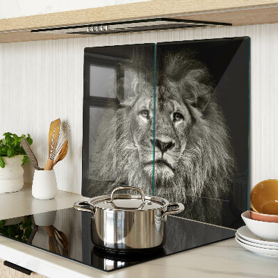 Tábua para cozinha Leão em preto e branco