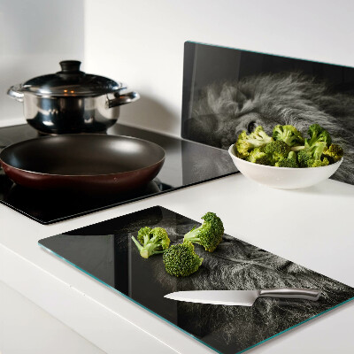 Tábua para cozinha Leão em preto e branco