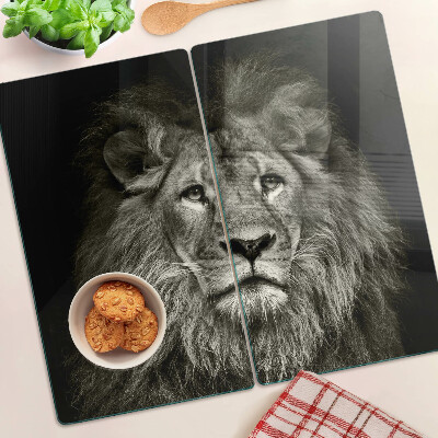Tábua para cozinha Leão em preto e branco