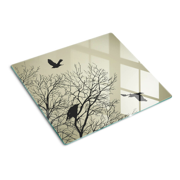 Tábua para corte Pássaros nos galhos das árvores