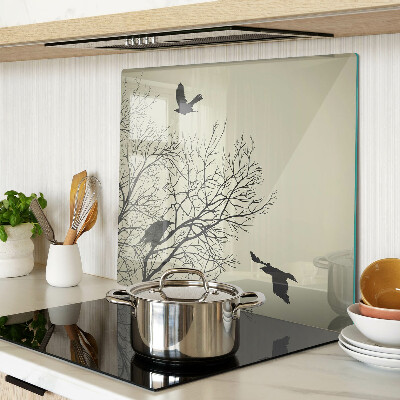 Tábua para corte Pássaros nos galhos das árvores