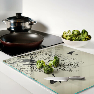 Tábua para corte Pássaros nos galhos das árvores