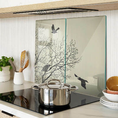 Tábua para corte Pássaros nos galhos das árvores