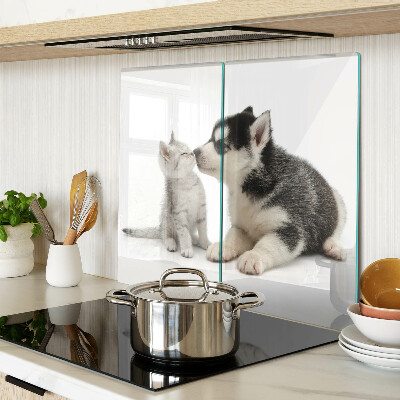 Tábua para corte Gatinho e cachorrinho em amizade