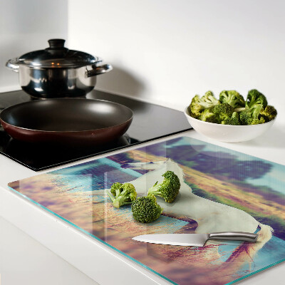 Tábua para corte Cavalo branco na água