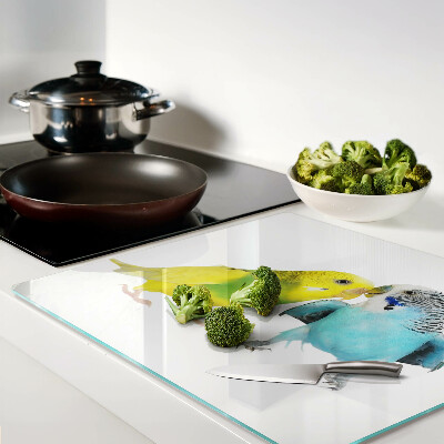 Tábua para corte Papagaios amarelos e azuis