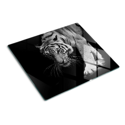 Tábua para cozinha Tigre em preto e branco