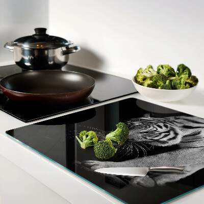 Tábua para cozinha Tigre em preto e branco