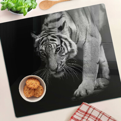 Tábua para cozinha Tigre em preto e branco