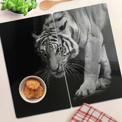 Tábua para cozinha Tigre em preto e branco