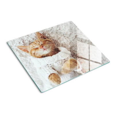 Tábua para corte Gatinho fofo com um suéter