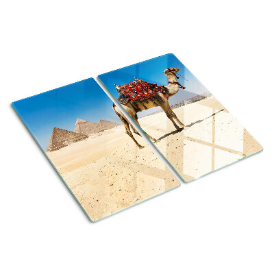 Tábua para cozinha Pirâmides e um camelo no deserto