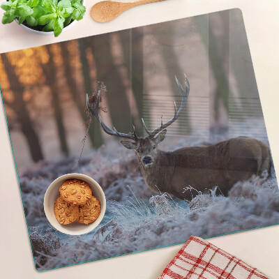Tábua para corte Veados na floresta de inverno