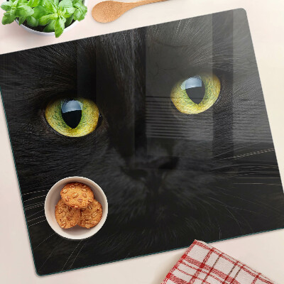 Tábua para cozinha Gato preto com olhos verdes