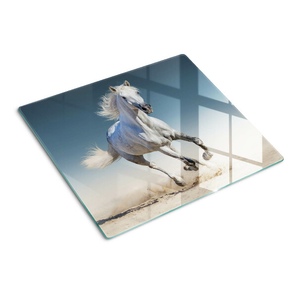 Tábua para cozinha Cavalo branco em movimento