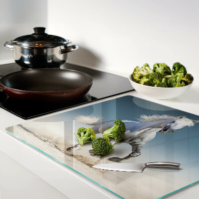 Tábua para cozinha Cavalo branco em movimento