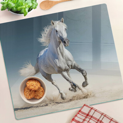 Tábua para cozinha Cavalo branco em movimento