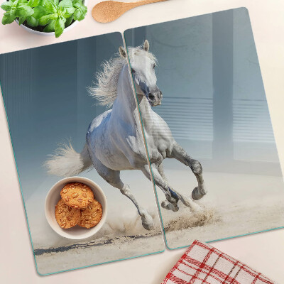 Tábua para cozinha Cavalo branco em movimento