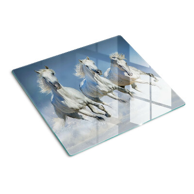 Tábua para corte Cavalos brancos galopando