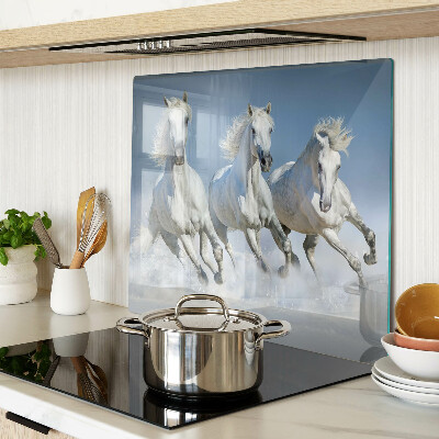 Tábua para corte Cavalos brancos galopando