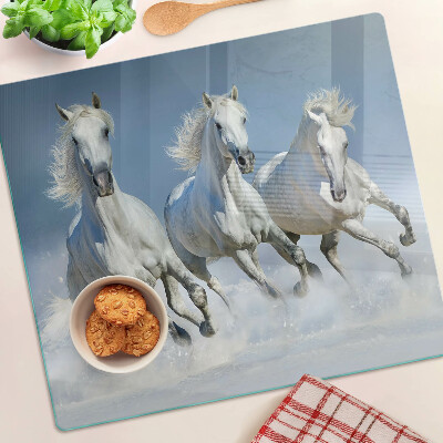 Tábua para corte Cavalos brancos galopando