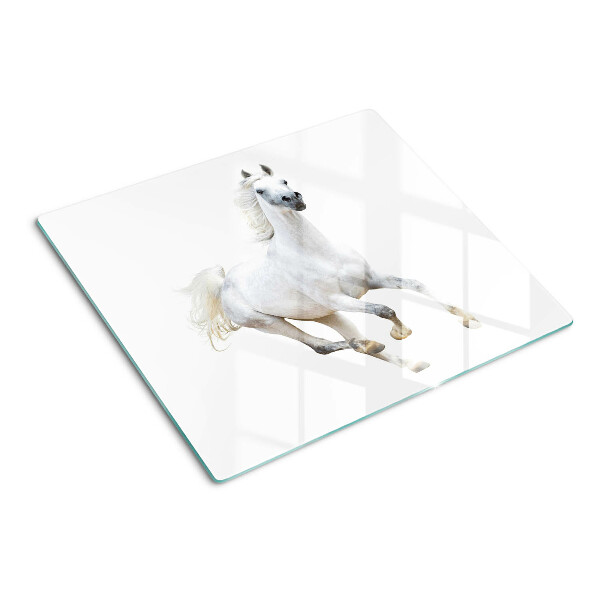 Tábua para corte Cavalo branco em movimento