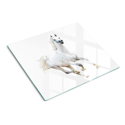 Tábua para corte Cavalo branco em movimento