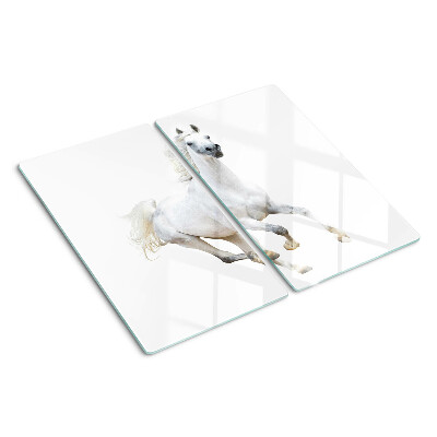 Tábua para corte Cavalo branco em movimento