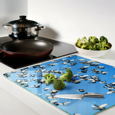 Tábua para cozinha Pombos voando no céu