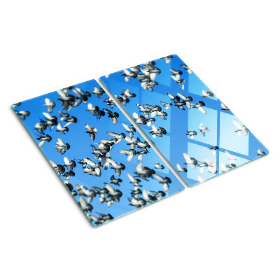 Tábua para cozinha Pombos voando no céu