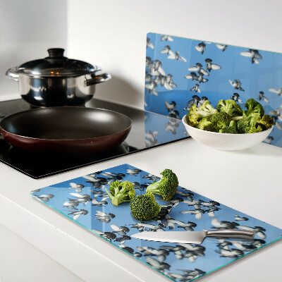 Tábua para cozinha Pombos voando no céu