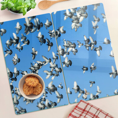 Tábua para cozinha Pombos voando no céu