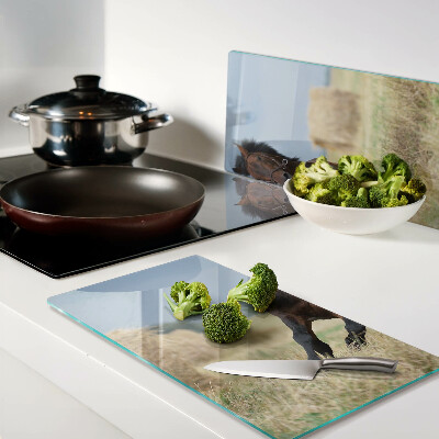 Tábua para cozinha Um cavalo no prado