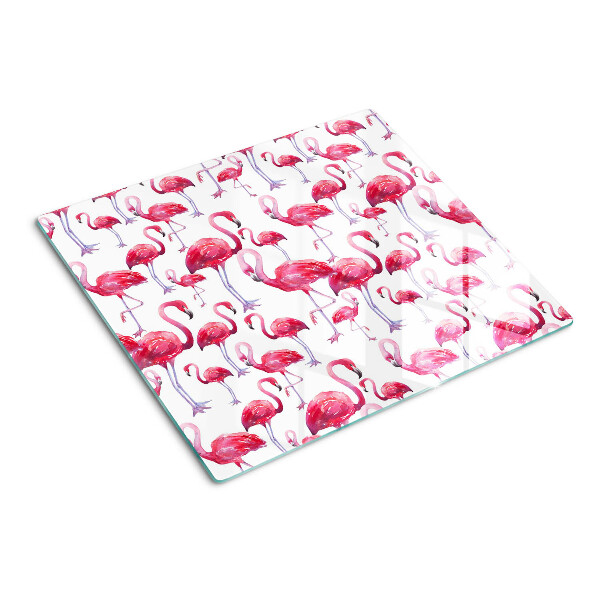 Tábua para corte Flamingos em um fundo branco